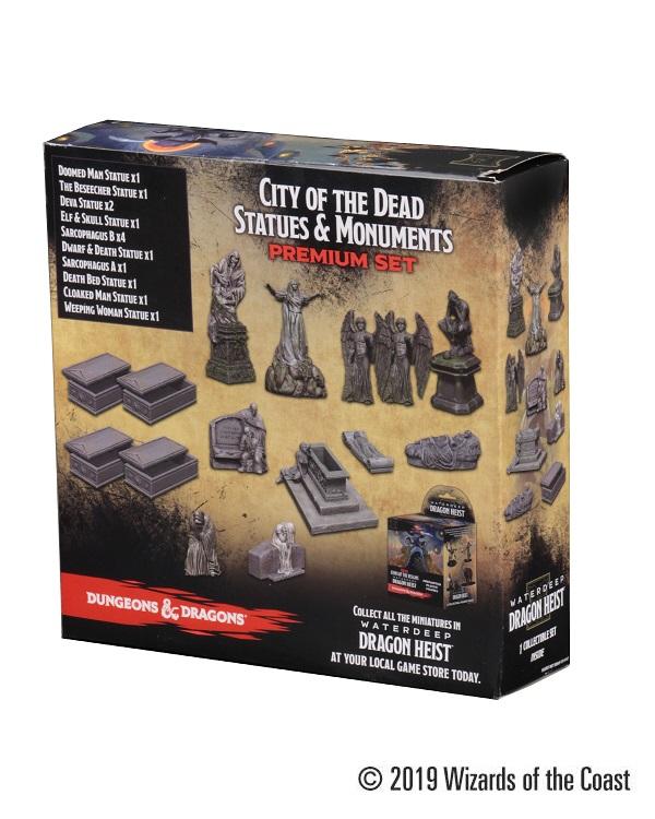 D&D Minis Icons of the Realms 9 : Waterdeep Dragon Heist City of the Dead Statues & Monuments Premium Set