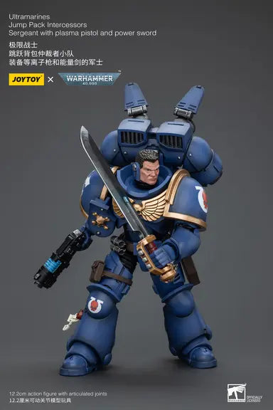 Joytoy Warhammer Ultramarines Jump Pack Intercessors Sergeant With Plasma Pistol And Power Sword