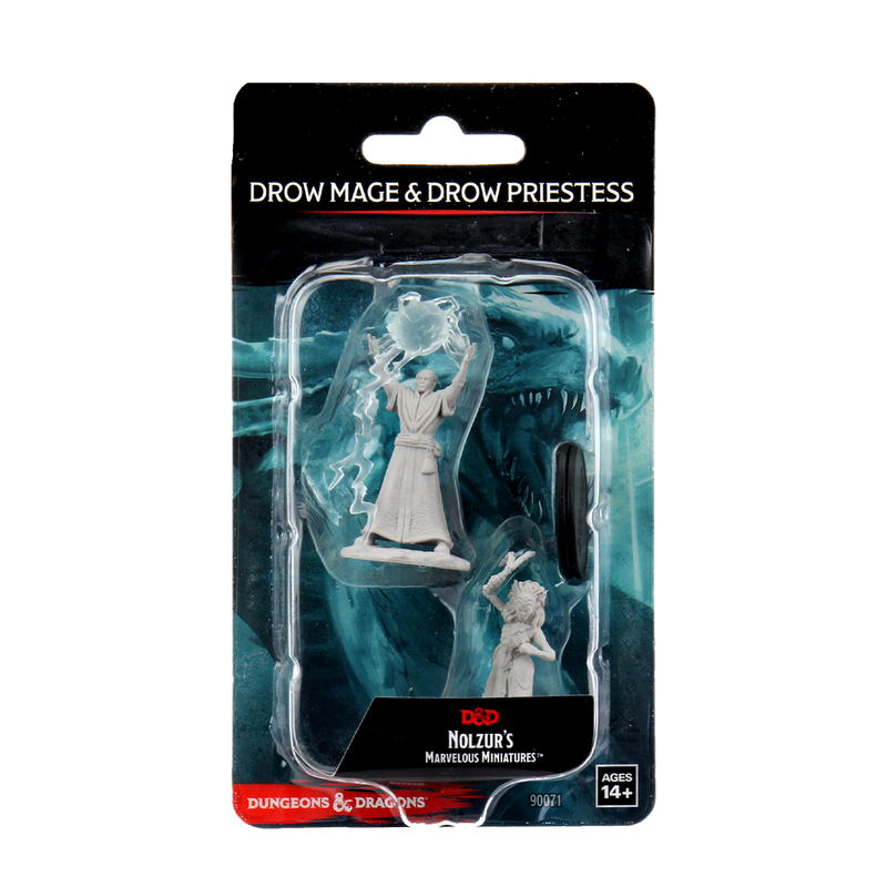 Wizkids Minis D&D 90071 Drow Mage and Drow Priestess