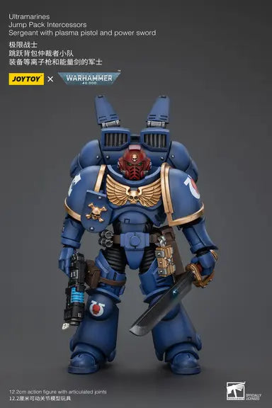 Joytoy Warhammer Ultramarines Jump Pack Intercessors Sergeant With Pla