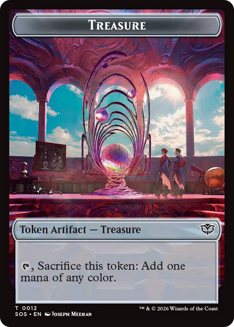Secret Token Card Elemental (0002) // Treasure Double-Sided Token [Secrets of Strixhaven