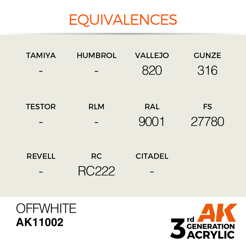 AK Interactive 3rd Gen Acrylic Offwhite 17ml