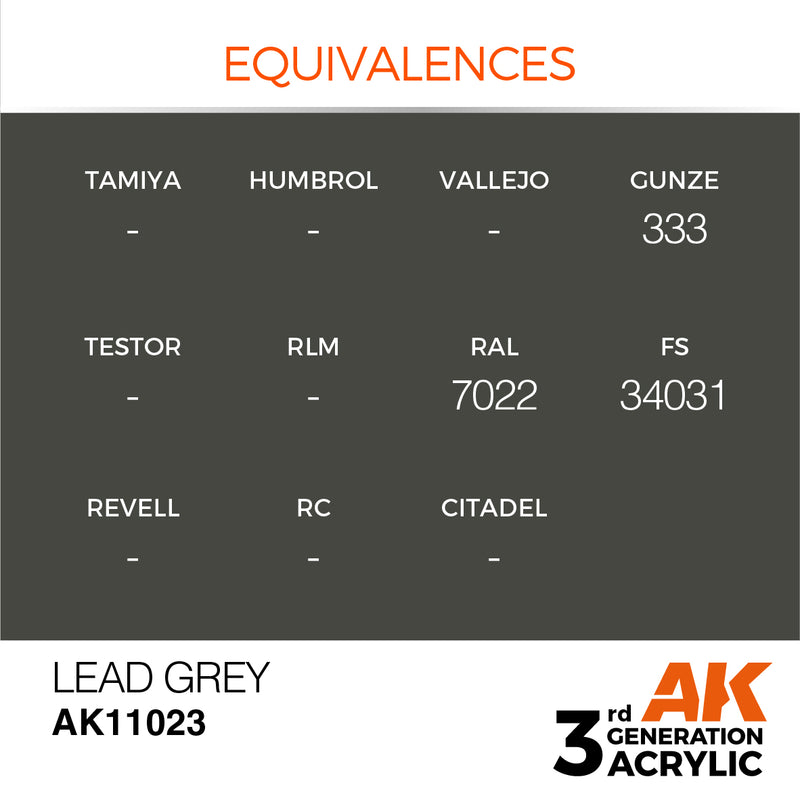 AK Interactive 3rd Gen Acrylic Lead Grey 17ml