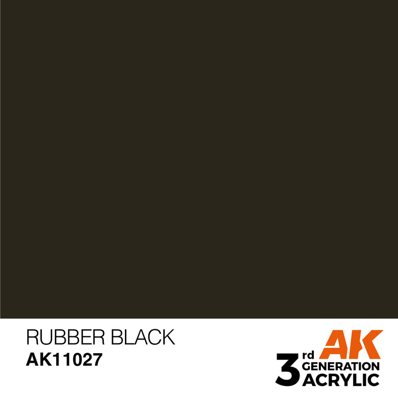 AK Interactive 3rd Gen Acrylic Rubber Black 17ml