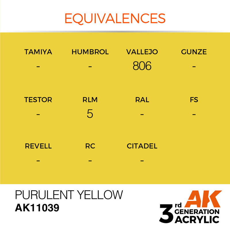 AK Interactive 3rd Gen Acrylic Purulent Yellow 17ml