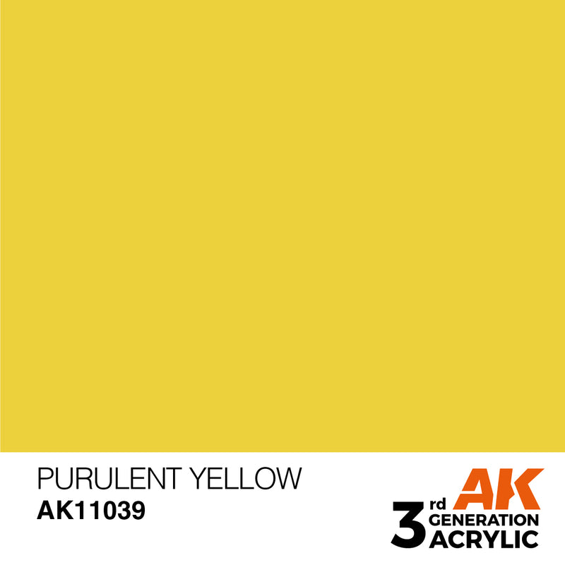 AK Interactive 3rd Gen Acrylic Purulent Yellow 17ml