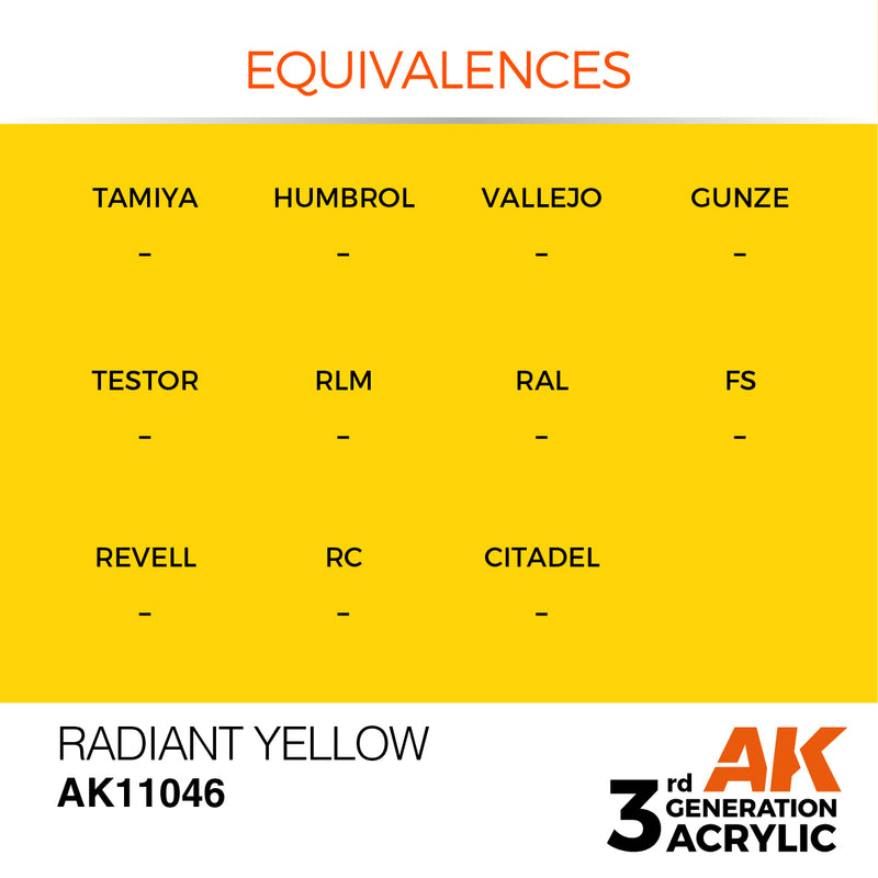 AK Interactive 3rd Gen Acrylic Radiant Yellow 17ml