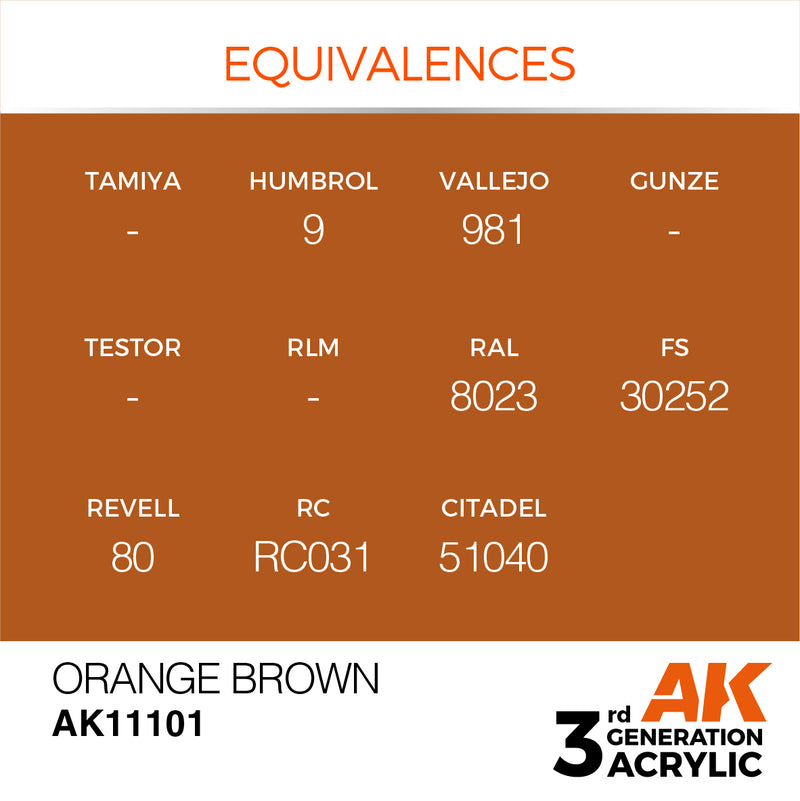 AK Interactive 3rd Gen Acrylic Orange Brown 17ml