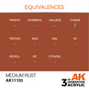 AK Interactive 3rd Gen Acrylic Medium Rust 17ml