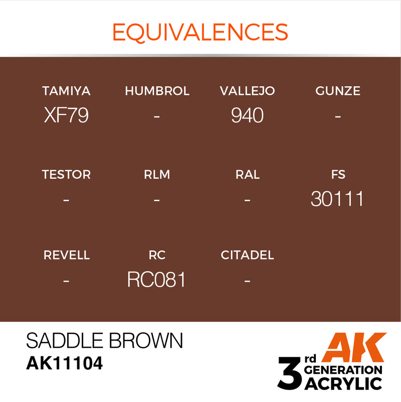 AK Interactive 3rd Gen Acrylic Saddle Brown 17ml