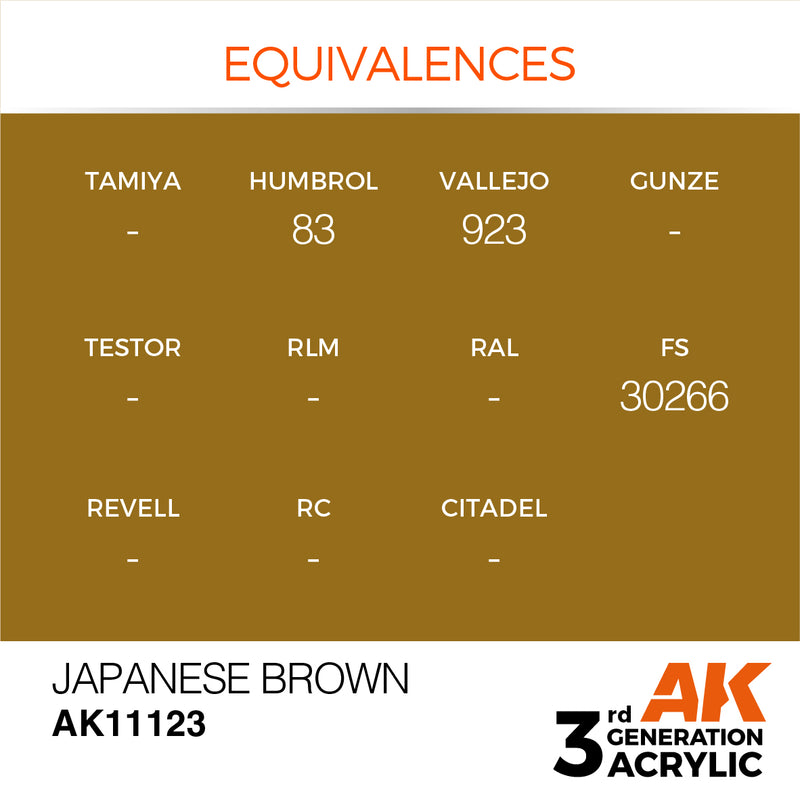 AK Interactive 3rd Gen Acrylic Japanese Brown 17ml