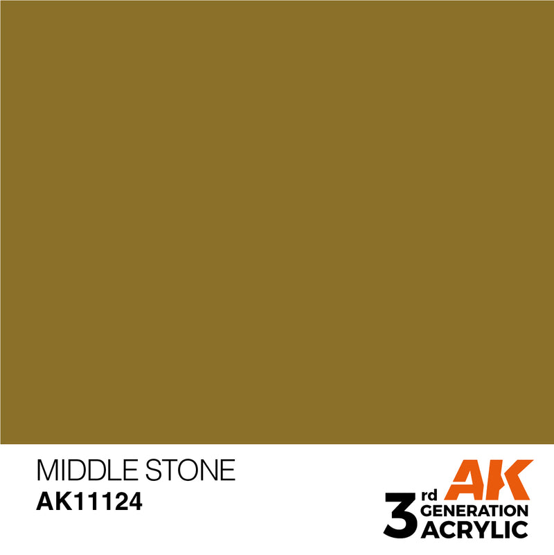 AK Interactive 3rd Gen Acrylic Middle Stone 17ml