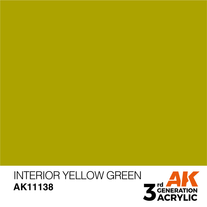 AK Interactive 3rd Gen Acrylic Interior Yellow Green 17ml