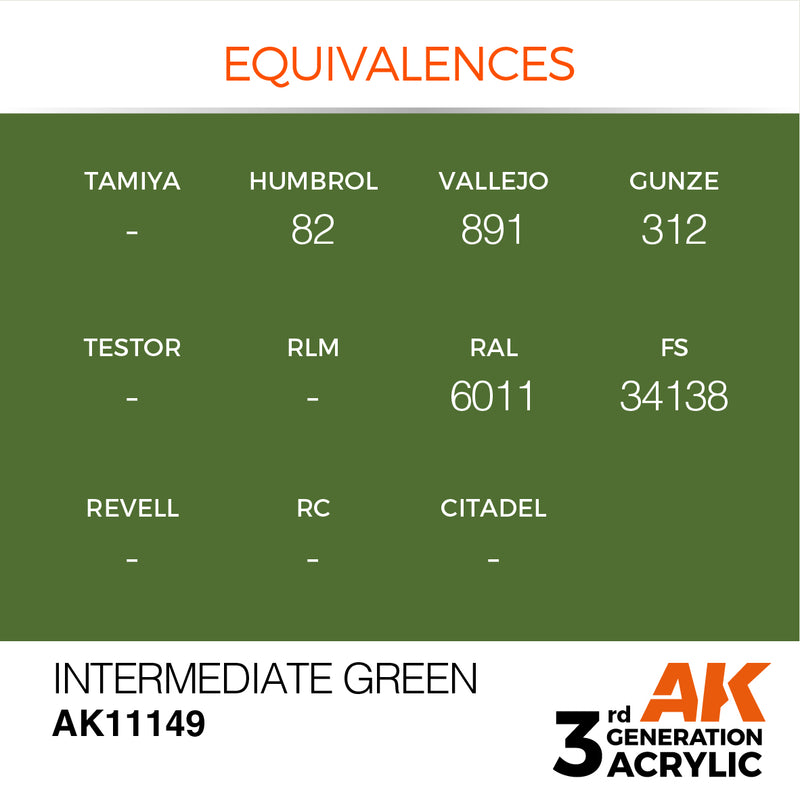 AK Interactive 3rd Gen Acrylic Intermediate Green 17ml