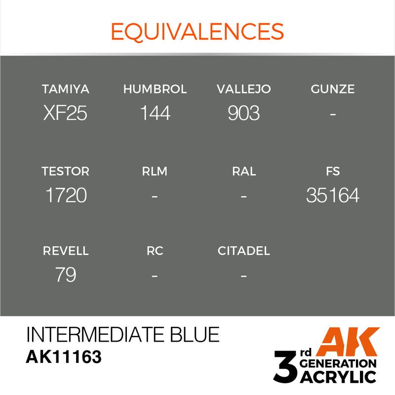 AK Interactive 3rd Gen Acrylic Intermediate Blue 17ml