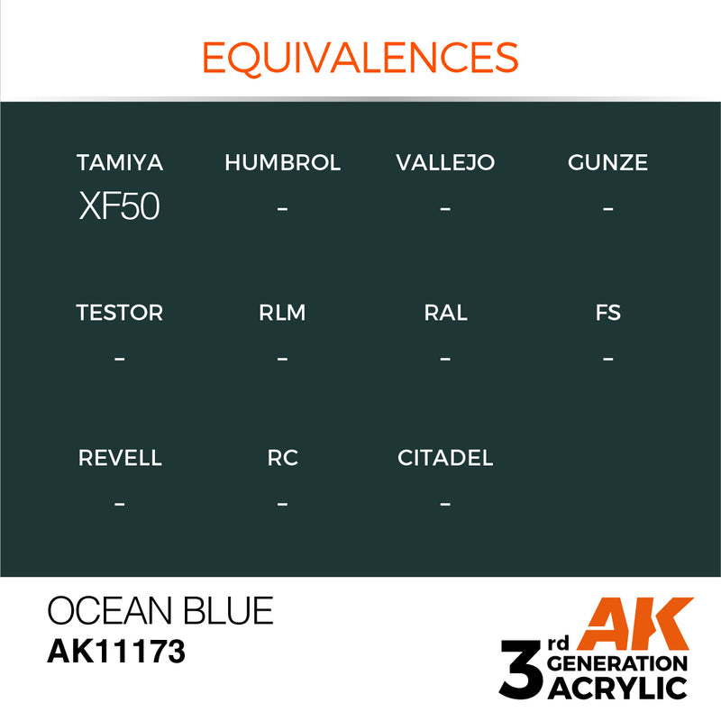 AK Interactive 3rd Gen Acrylic Ocean Blue 17ml