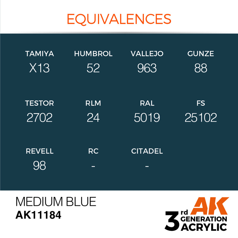 AK Interactive 3rd Gen Acrylic Medium Blue 17ml
