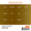 AK Interactive 3rd Gen Acrylic Rusty Gold Metallic 17ml