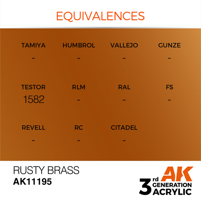 AK Interactive 3rd Gen Acrylic Rusty Brass Metallic 17ml