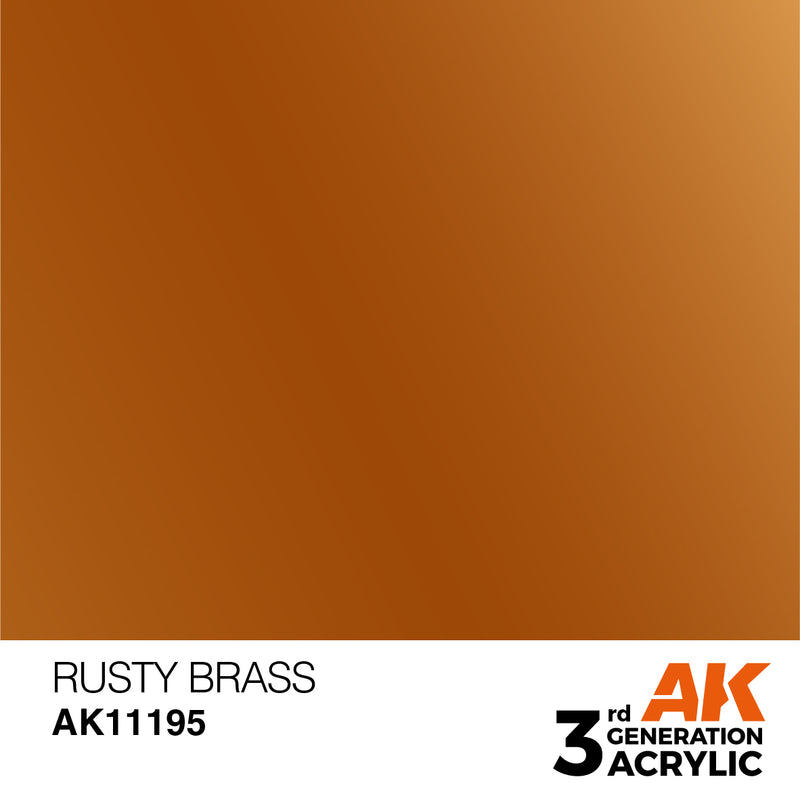 AK Interactive 3rd Gen Acrylic Rusty Brass Metallic 17ml