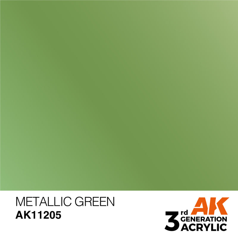 AK Interactive 3rd Gen Acrylic Metallic Green 17ml