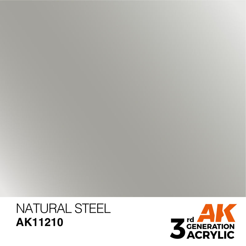 AK Interactive 3rd Gen Acrylic Natural Steel Metallic 17ml