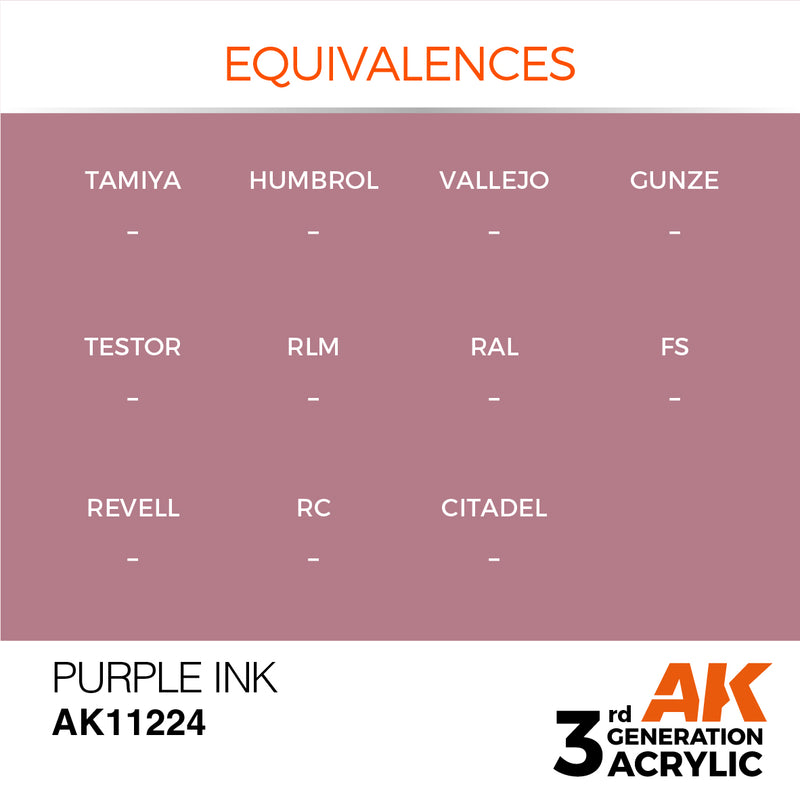 AK Interactive 3rd Gen Acrylic Purple INK 17ml