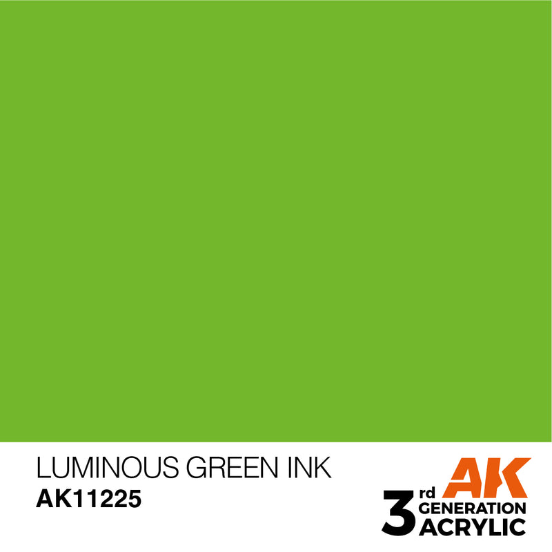 AK Interactive 3rd Gen Acrylic Luminous Green INK 17ml