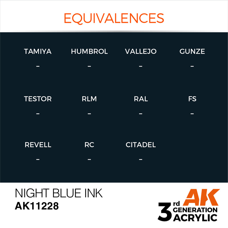 AK Interactive 3rd Gen Acrylic Night Blue INK 17ml