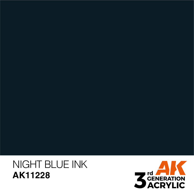 AK Interactive 3rd Gen Acrylic Night Blue INK 17ml