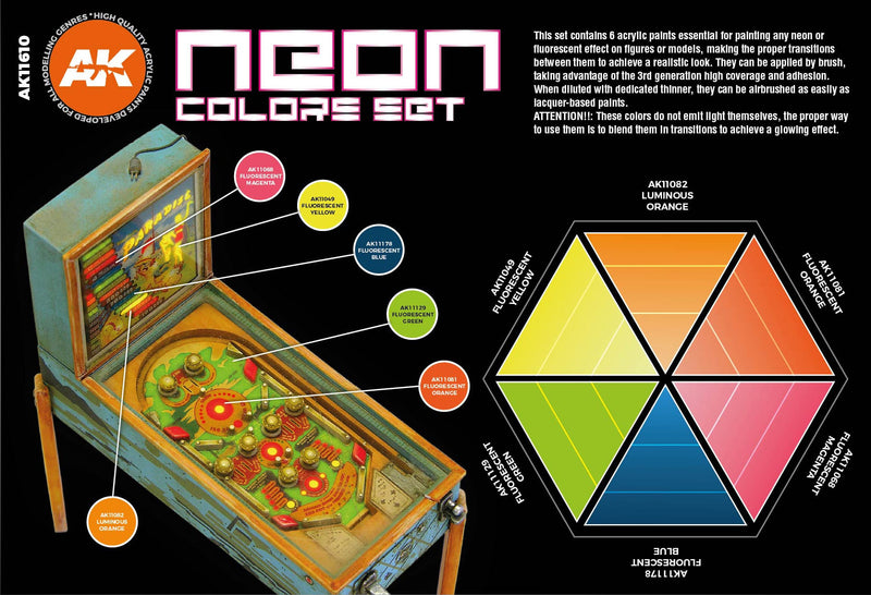 AK Interactive Paint Set 3G Neon Color