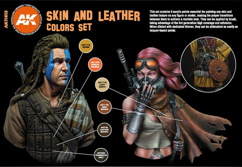 AK Interactive Paint Set 3G Skin and Leather