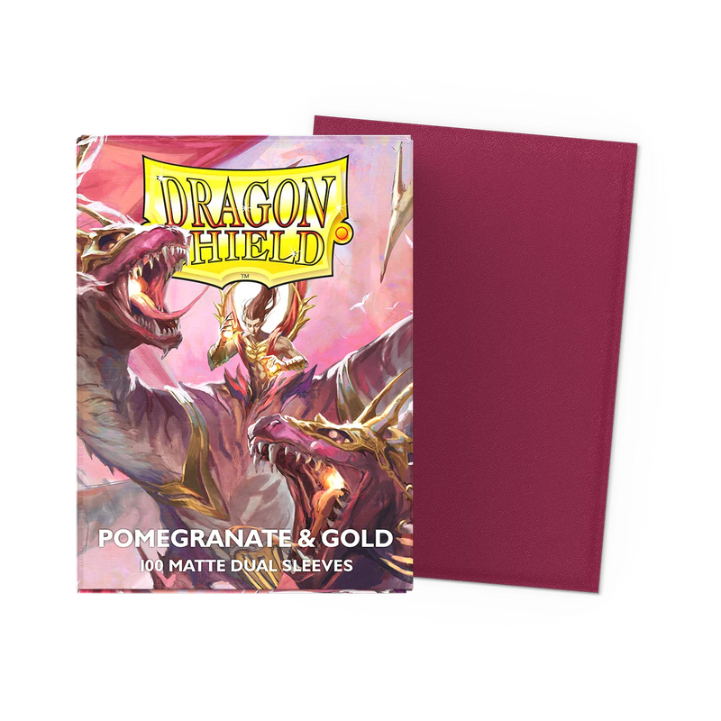 Dragon Shield Sleeves: Dual Matte Pomegranate/Gold