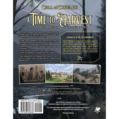 Rpg Call Of Cthulhu A Time to Harvest