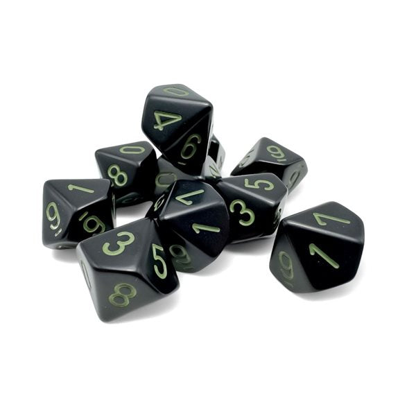 Chessex 10d10 Opaque Black/Green