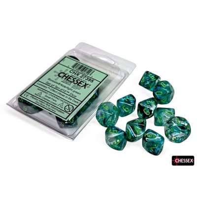 Chessex 10d10 Borealis Kelp/Light Green Luminary