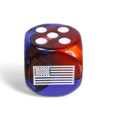 Chessex 12d6 Gemini WW2 United States Blue-Red/White