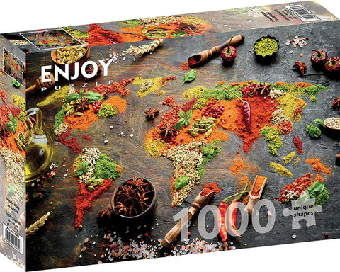Enjoy Puzzle 1000 Piece World Map in Spices