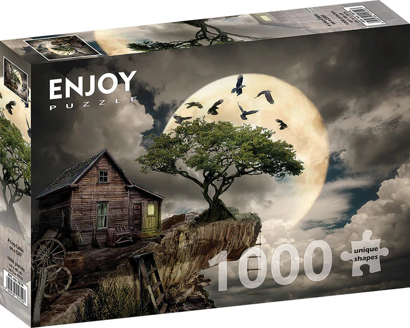 Enjoy Puzzle 1000 Piece A Log Cabin on a Cliff