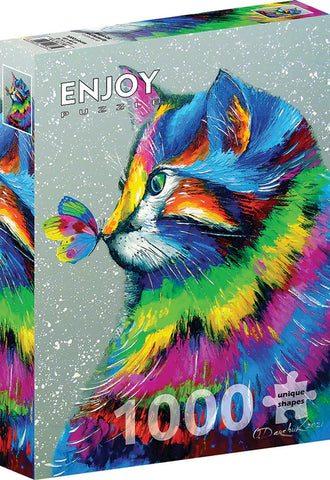 Enjoy Puzzle 1000 Piece Bright Cat and Butterfly