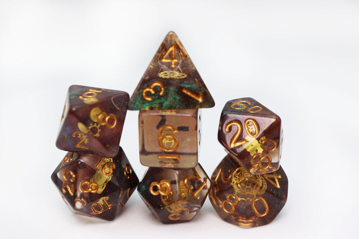 Glitter Gearwheel RPG Dice Set