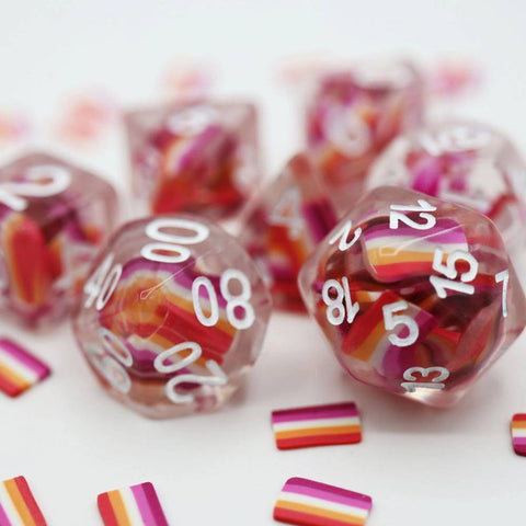 Lesbian Flag RPG Dice Set