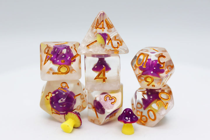 Purple Mushroom RPG Dice Set