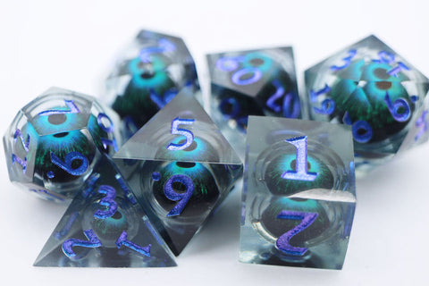 Sharp Edge Moving Eye - Blue Cyclops RPG Dice Set