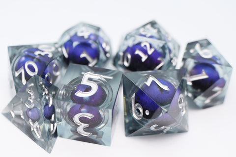 Sharp Edge Moving Eye RPG Dice Set - Purple Cyclops
