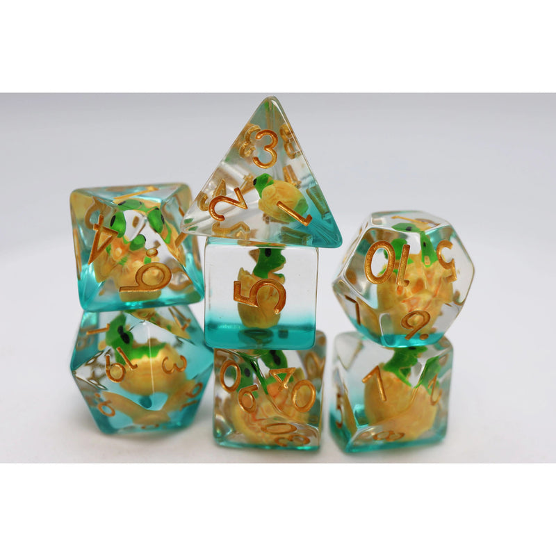 Green Dragon Hatchlings RPG Dice Set