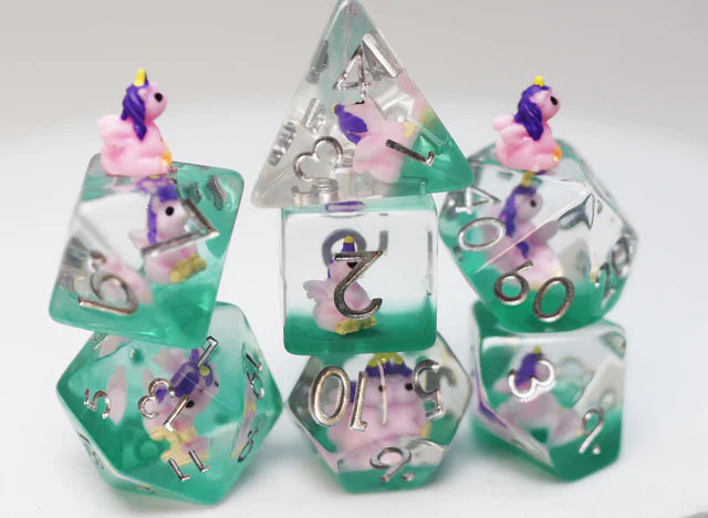 Enchanting Unicorn RPG Dice Set