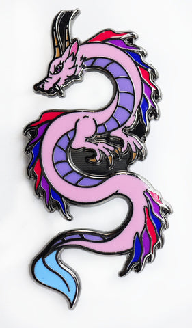 Pride Dragon Pin: Bisexual