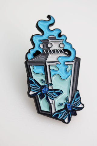Moonlit Lantern Enamel Pin - Blue