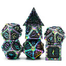 Dagger of Venom Black Rainbow Metal Dice Set